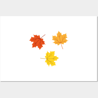 Autumn maple leaf pattern Posters and Art